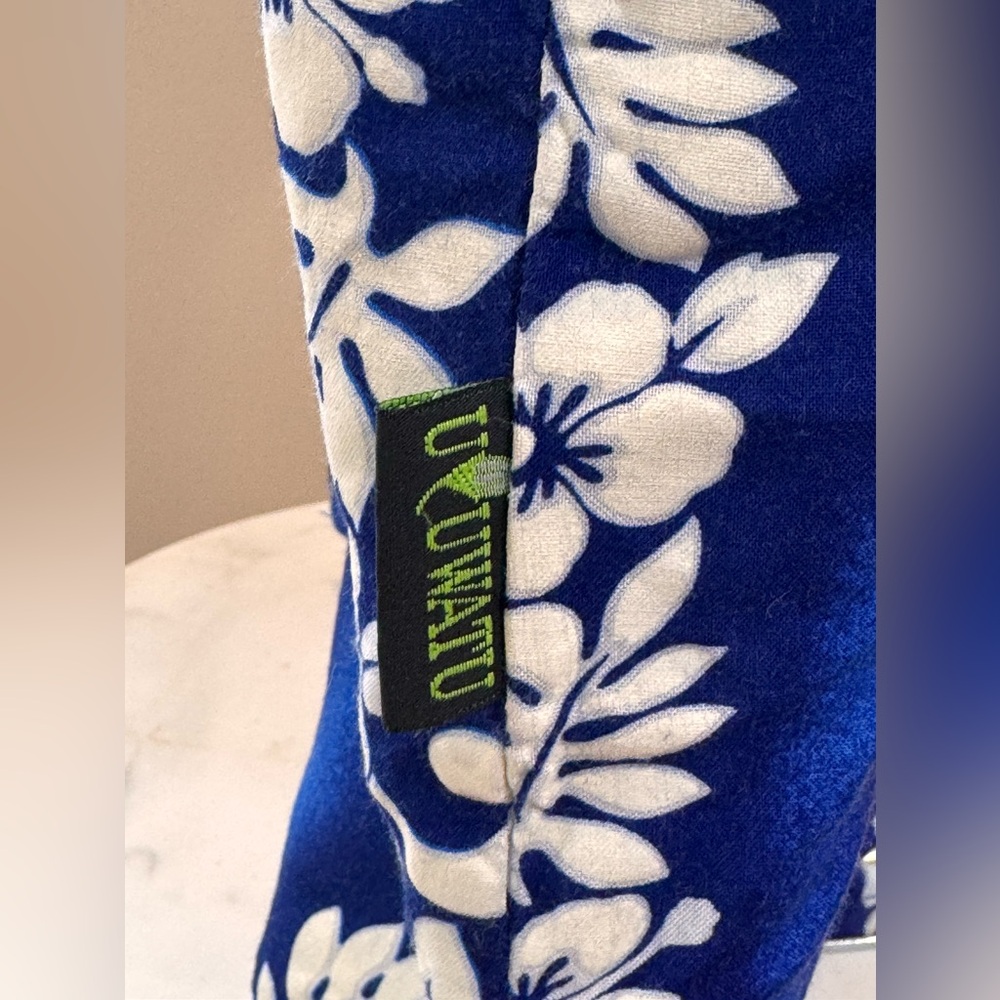 ULUWATU Bali island men’s blue white floral casual button down Hawaiian shirt XL - Picture 6 of 16
